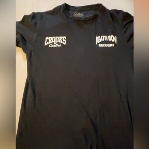 Crooks & Castles Black Tee with Death Row Records Logo